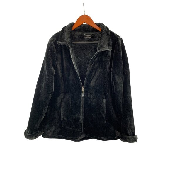32 Degrees Heat Black Faux Fur Jacket M - Picture 1 of 5
